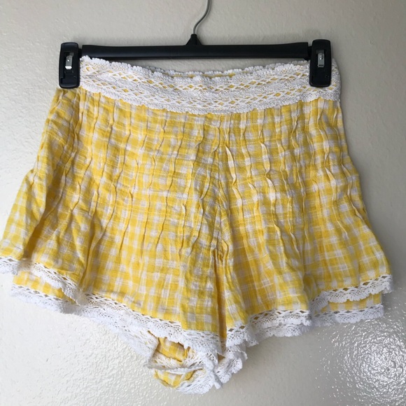 Free People Yellow Gingham Shortie 2 Piece Set - Picture 6 of 8